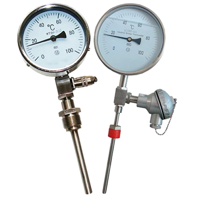 Integrated bimetallic thermometer